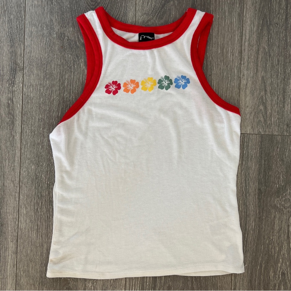 Girls Art Class Medium Size 7/8 Hawaiian rainbow tank
